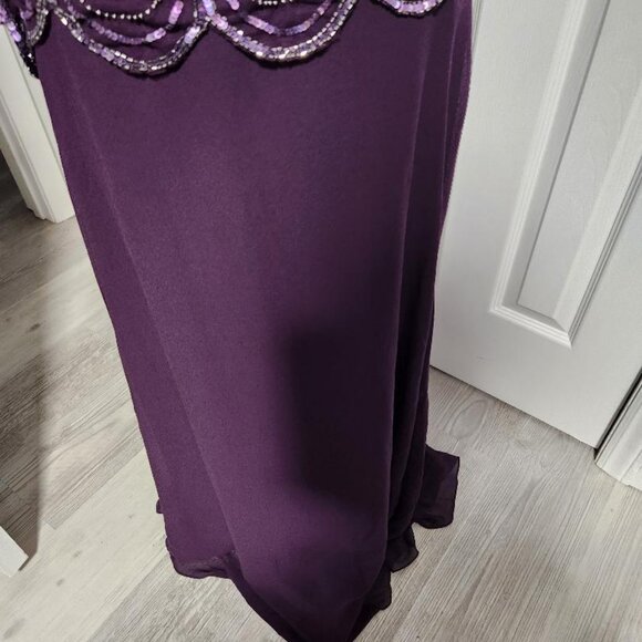 J Kara Womens Petite 3/4 Sleeve Beaded Formal Dress Sz 18 - Picture 7 of 9